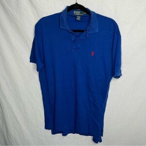 Men's Polo Ralph Lauren Size S Blue 100% Cotton Polo Short Sleeve Shirt Red Pony